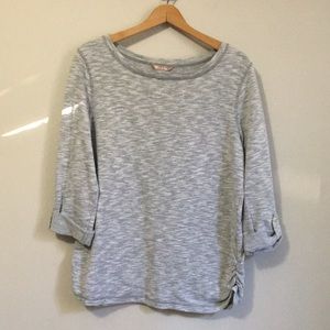 Women’s Heather Gray 3/4 sleeve shirt, White Stag, size Large, roll tab sleeves